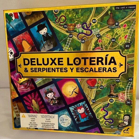 Deluxe Loteria & Snakes And Ladders Traditional Mexican Family Board Games NEW - Picture 1 of 14